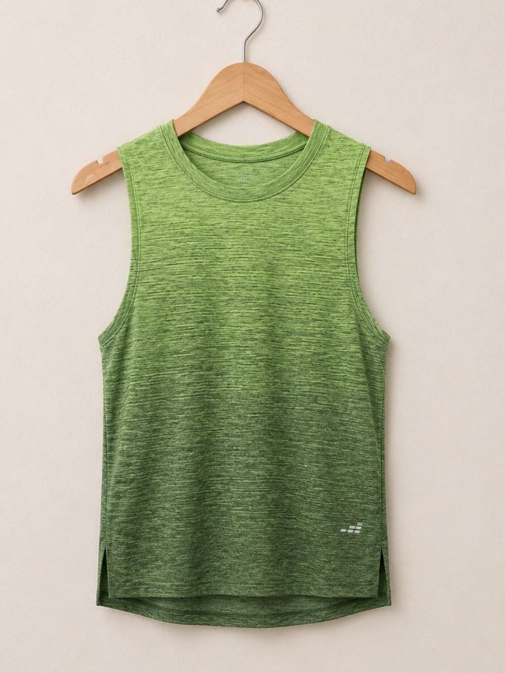 BCG Athletic Lime Green Gradient Ombre Sleeveless Crew Neck Muscle Tank Top